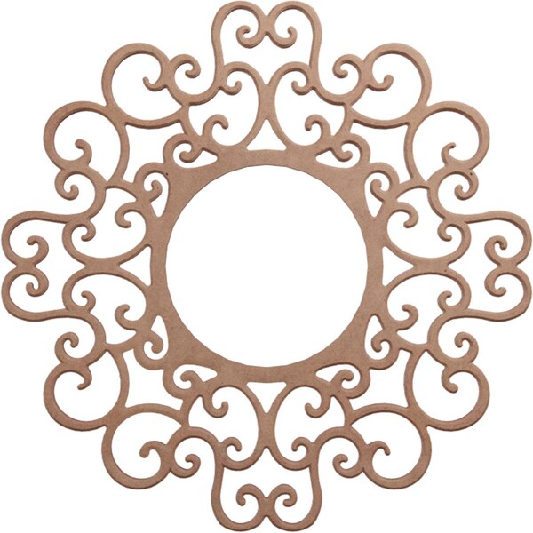 Ekena Millwork Reims Wood Fretwork Pierced Ceiling Medallion, Wood (Paint Grade), 16"OD x 6 1/8"ID x 3/8"T CMWP16X16X0375REMF - main